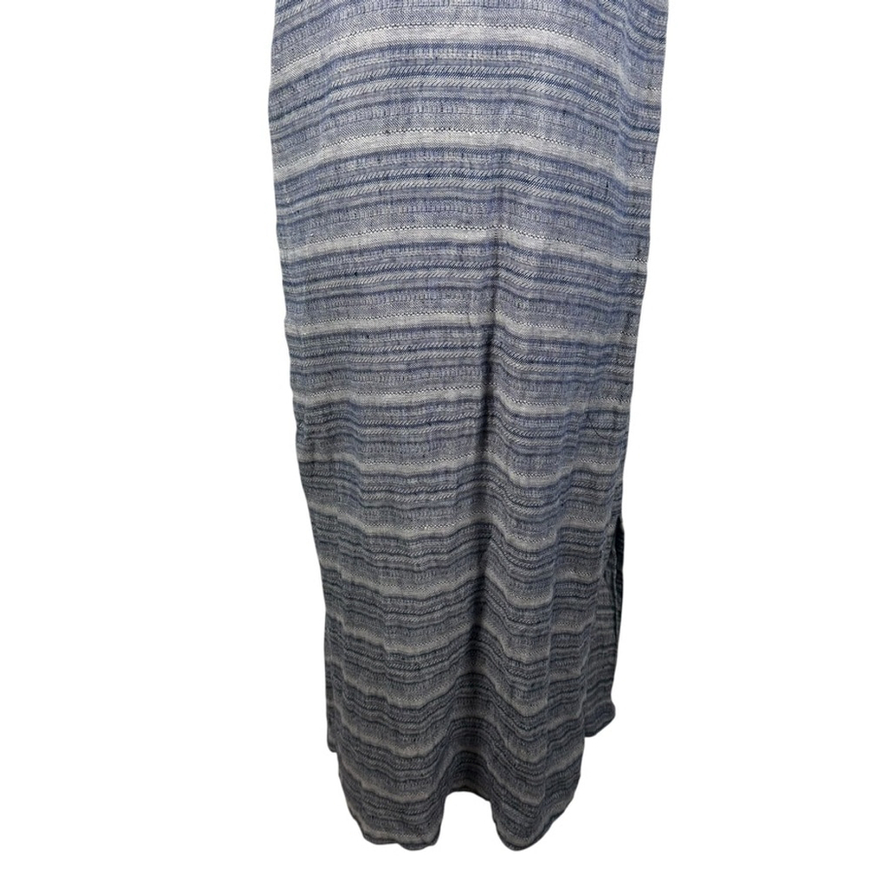 Pure J. Jill Linen Shift Maxi Dress Key-Hole Sleeveless Pocket Sapphire Size XL - Picture 6 of 9